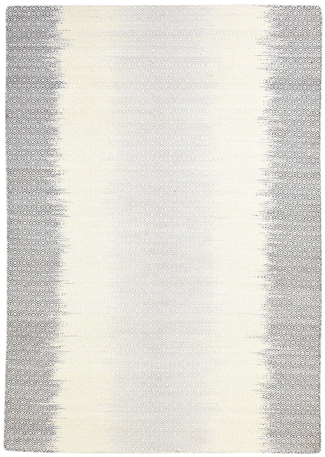 Beige Wool Rug 6' X 8' Modern Dhurrie Shibori Ombre Room Size Carpet 