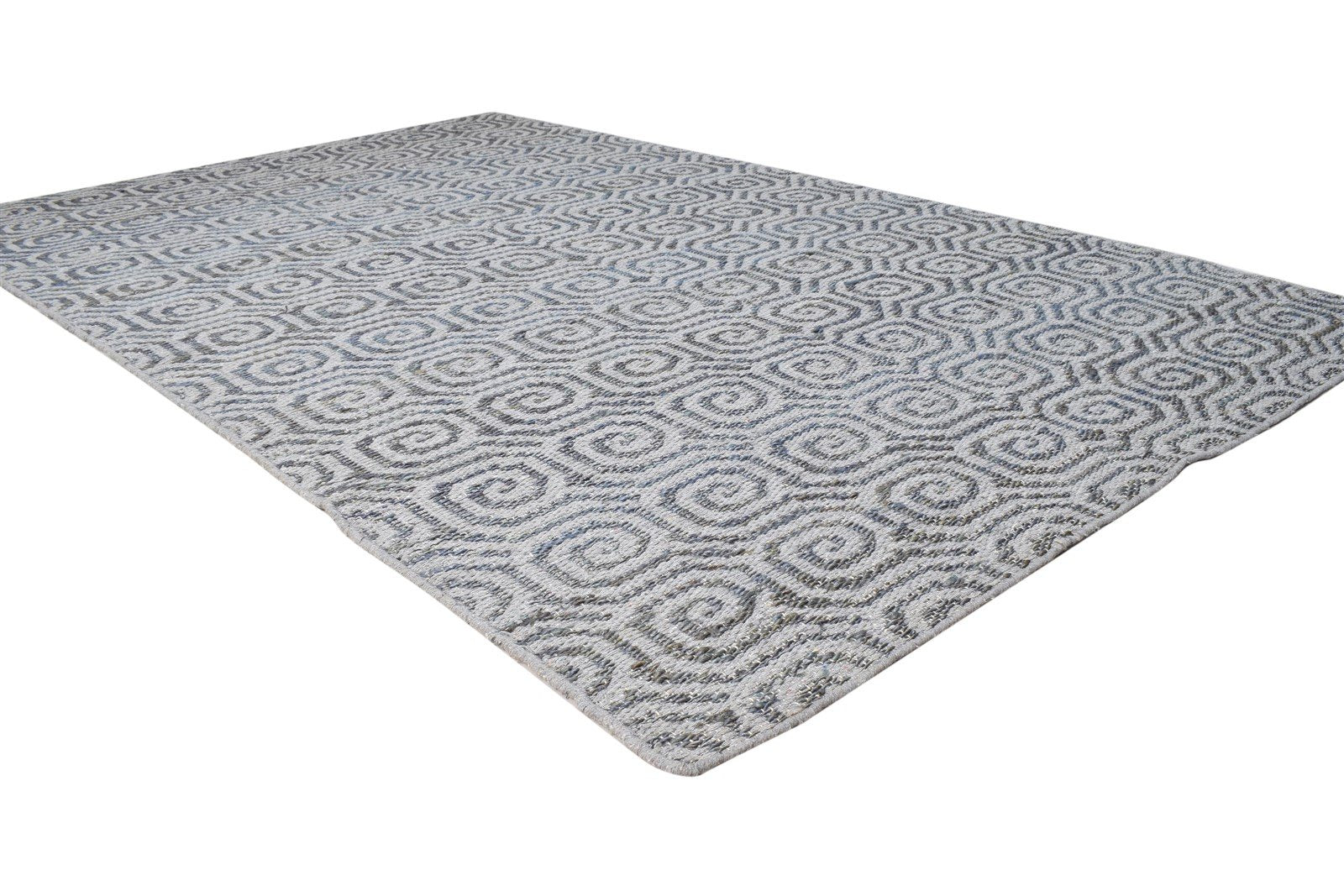 Hand Woven Grey Wool Rug 5' X 8' Modern Moroccan Geometric Room Size Carpet 