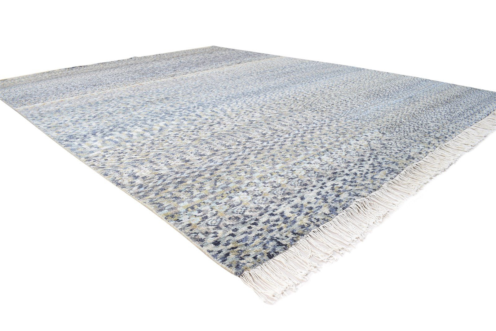 Wool Off-White Rug 8' X 10' Modern Hand Knotted American Abstract Large Carpet 