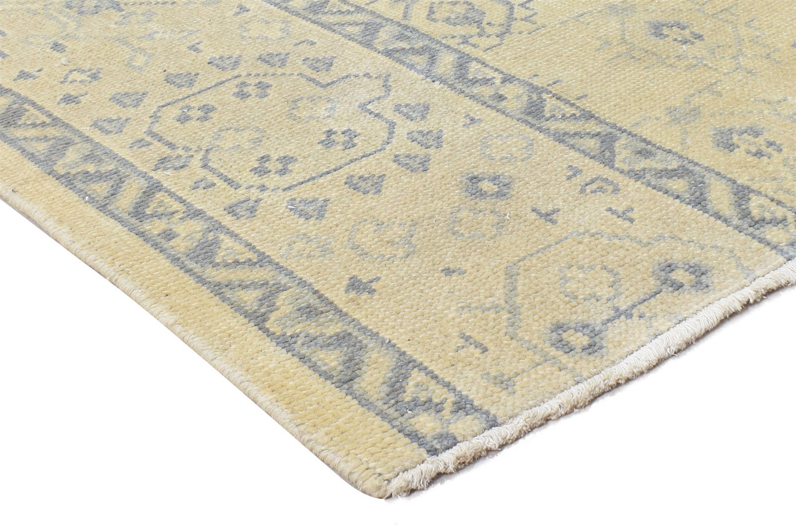 Hand Knotted Beige Wool Rug 3' X 3' Persian Bokhara Oriental Small Carpet 