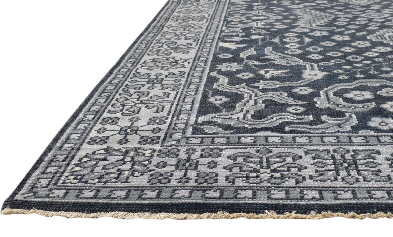 Black Wool Rug 6' X 9' Persian Hand Knotted Kazak Oriental Room Size Carpet