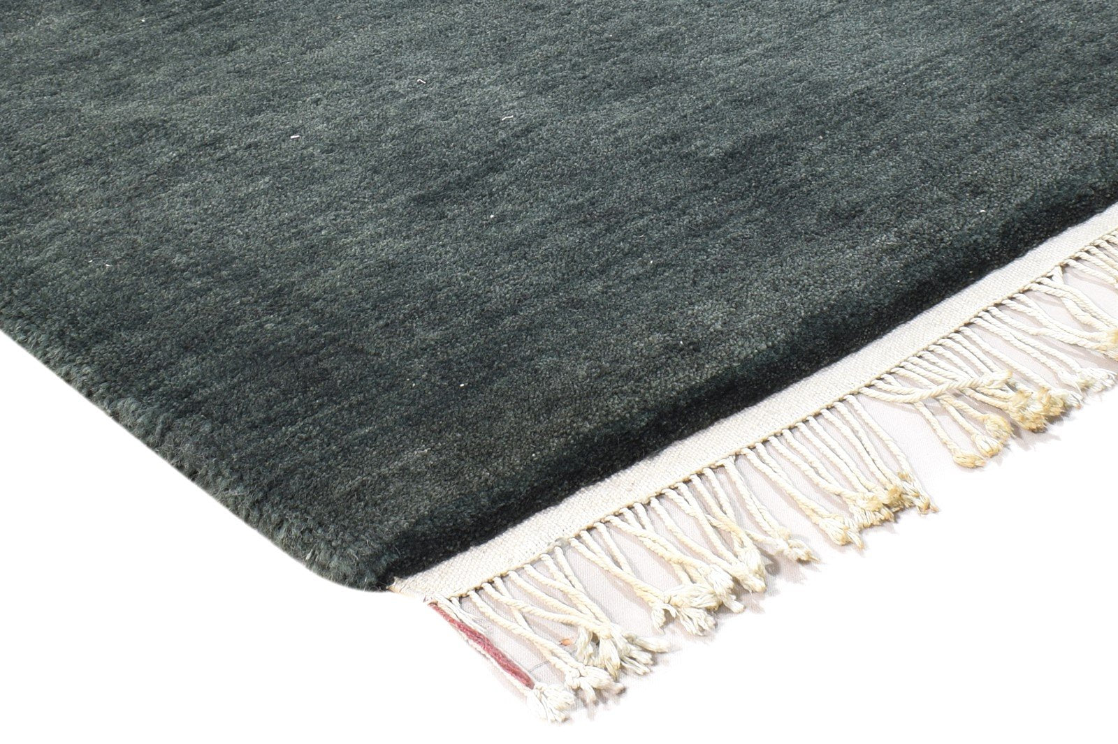 Hand Knotted Charcoal Wool Rug 2' X 3' Modern Scandinavian Solid Small Carpet 