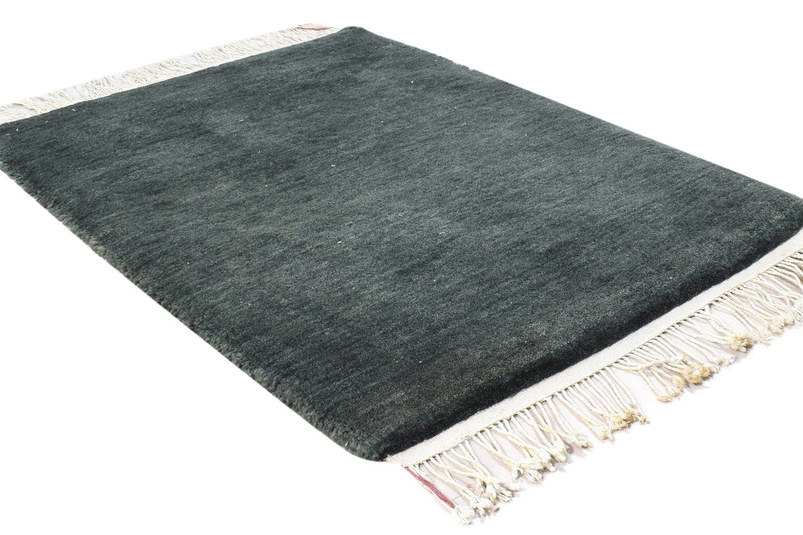 Hand Knotted Charcoal Wool Rug 2' X 3' Modern Scandinavian Solid Small Carpet 