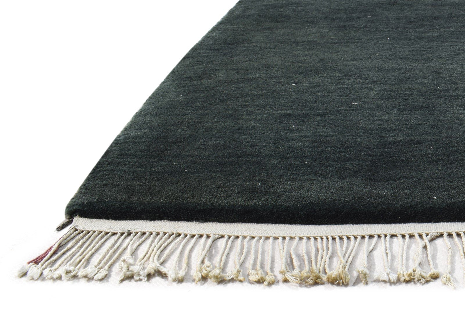 Hand Knotted Charcoal Wool Rug 2' X 3' Modern Scandinavian Solid Small Carpet 