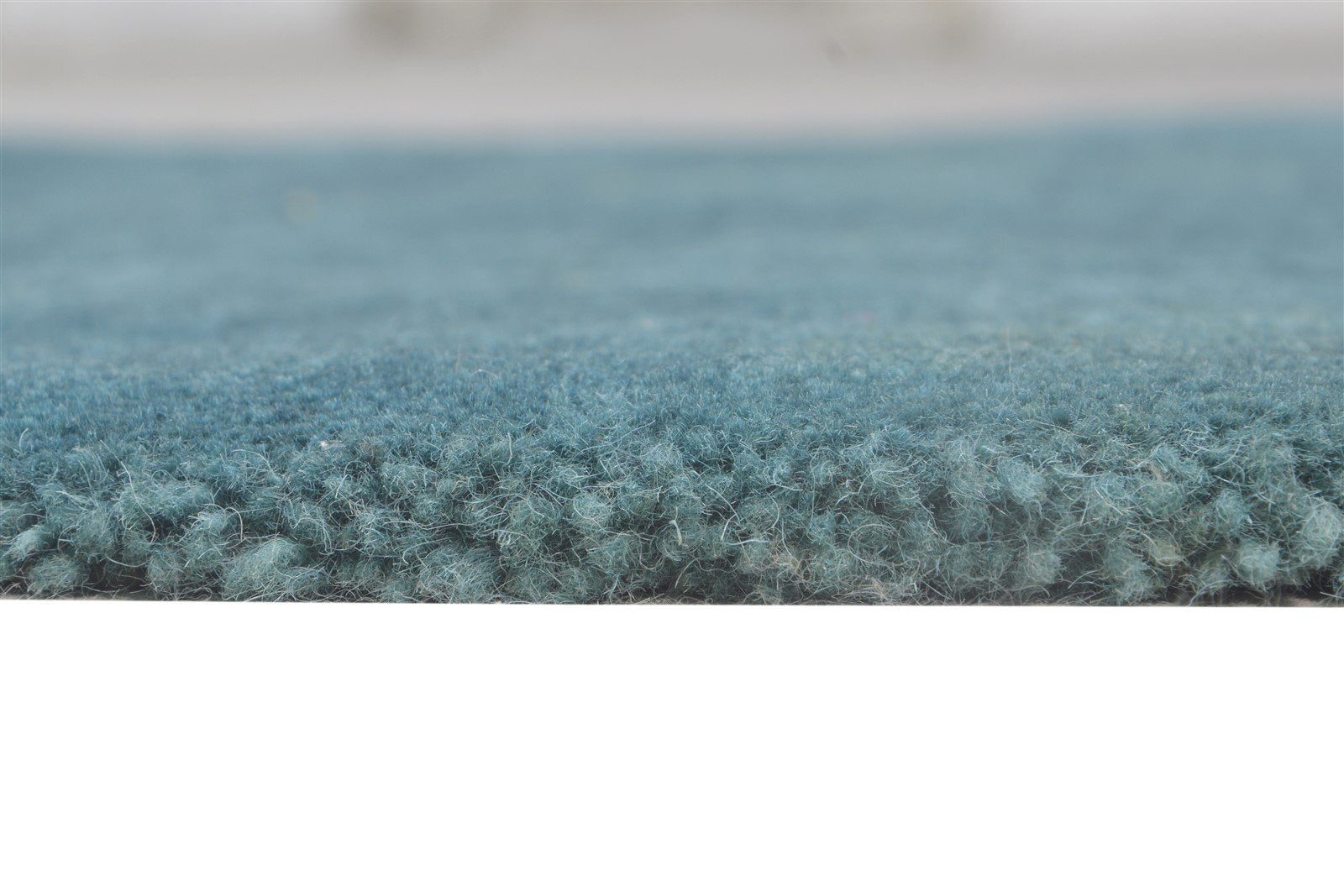 Wool Teal Blue Rug 2' X 3' Modern Hand Knotted Scandinavian Solid Small Carpet 