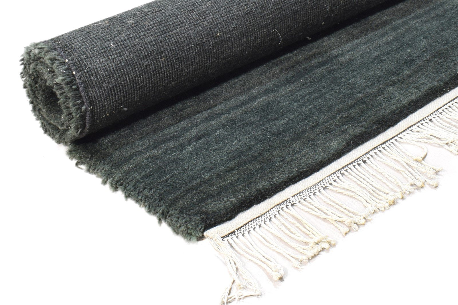 Charcoal Wool Rug 2' X 3' Modern Hand Knotted Scandinavian Solid Small Carpet 