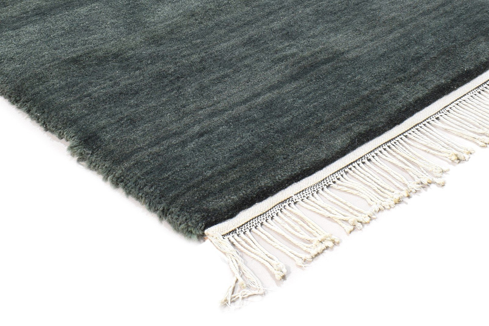 Charcoal Wool Rug 2' X 3' Modern Hand Knotted Scandinavian Solid Small Carpet 