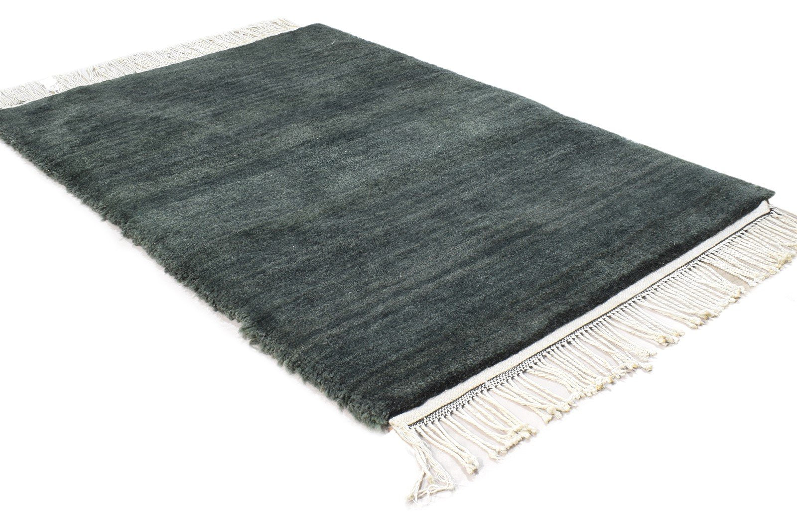 Charcoal Wool Rug 2' X 3' Modern Hand Knotted Scandinavian Solid Small Carpet 