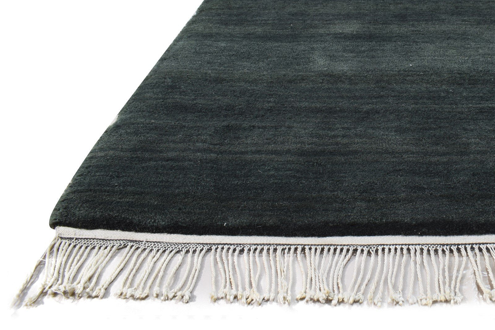 Charcoal Wool Rug 2' X 3' Modern Hand Knotted Scandinavian Solid Small Carpet 