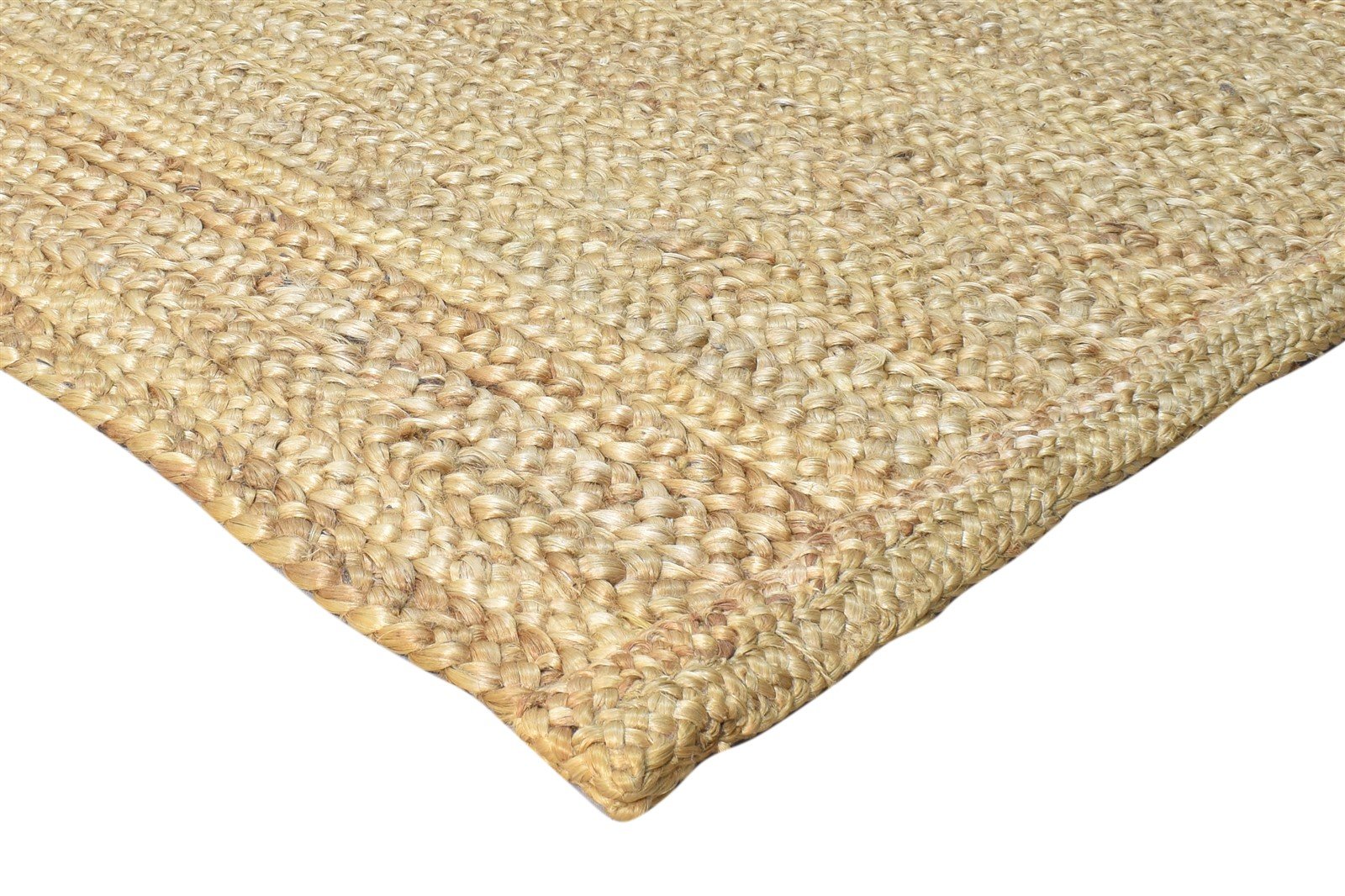 5' X 8' Rug Jute Beige Modern Hand Woven Scandinavian Solid Room Size Carpet 