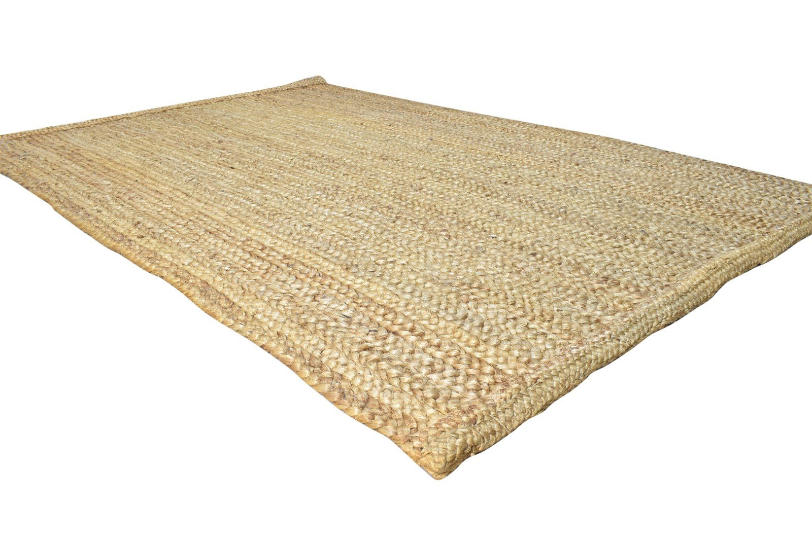 5' X 8' Rug Jute Beige Modern Hand Woven Scandinavian Solid Room Size Carpet 