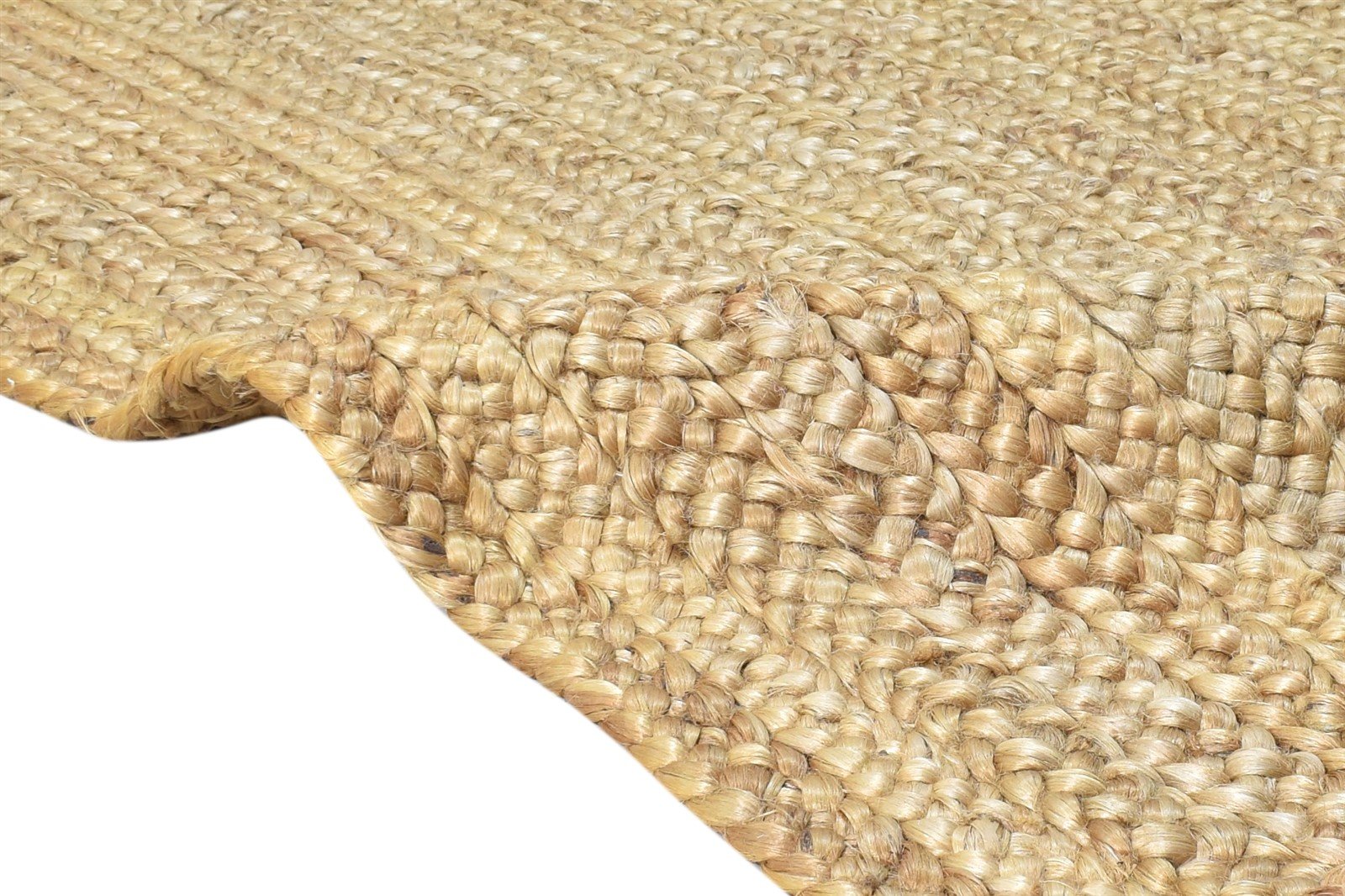 5' X 8' Rug Jute Beige Modern Hand Woven Scandinavian Solid Room Size Carpet 