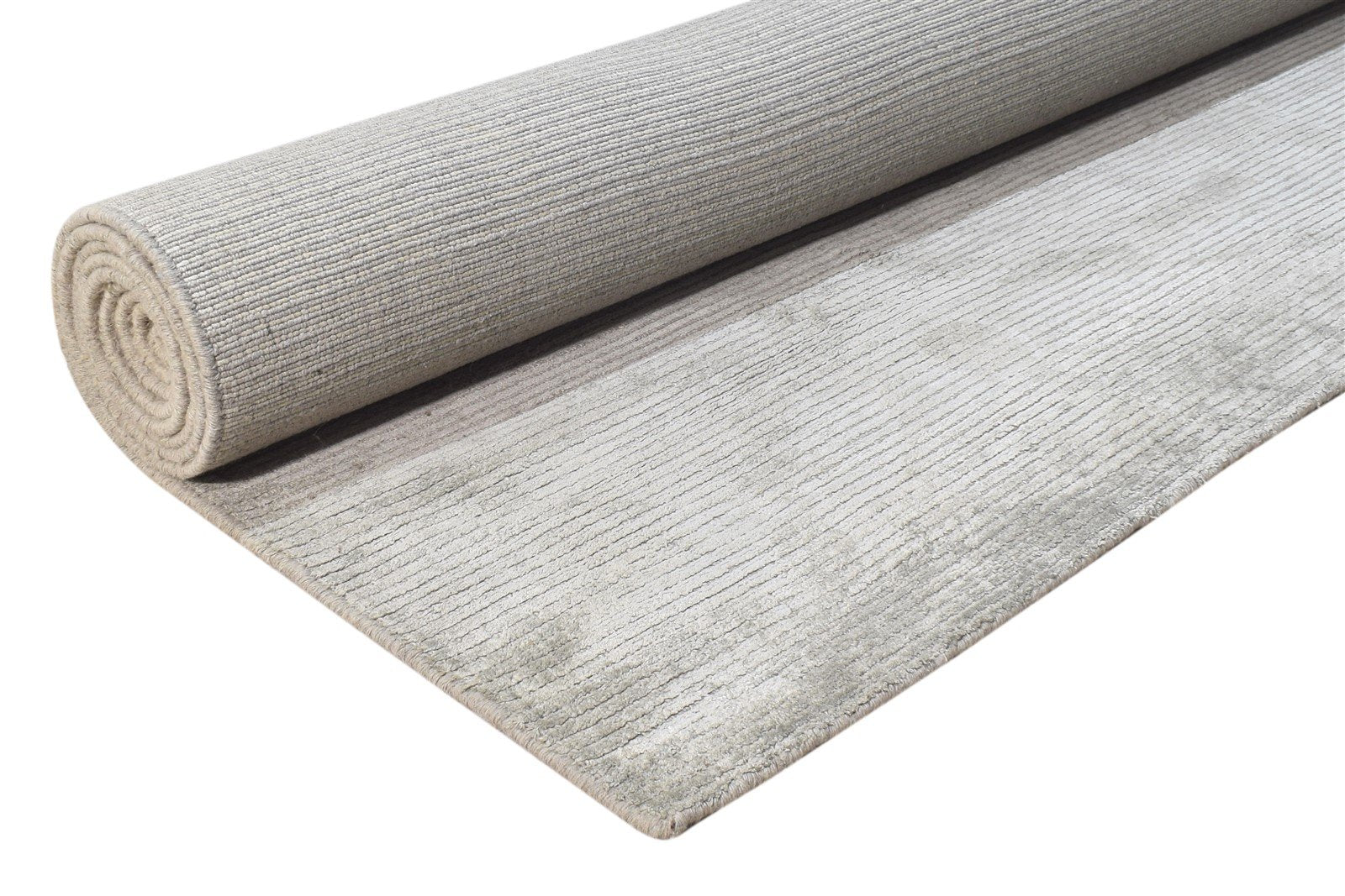 7' X 10' Rug Silk Grey Modern Handloom Scandinavian Solid Large Carpet 