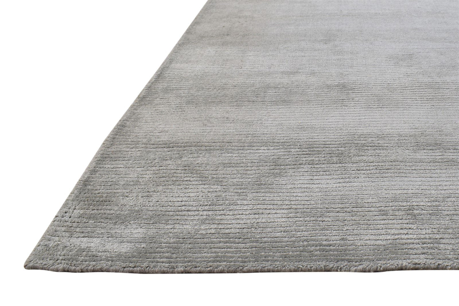 7' X 10' Rug Silk Grey Modern Handloom Scandinavian Solid Large Carpet 