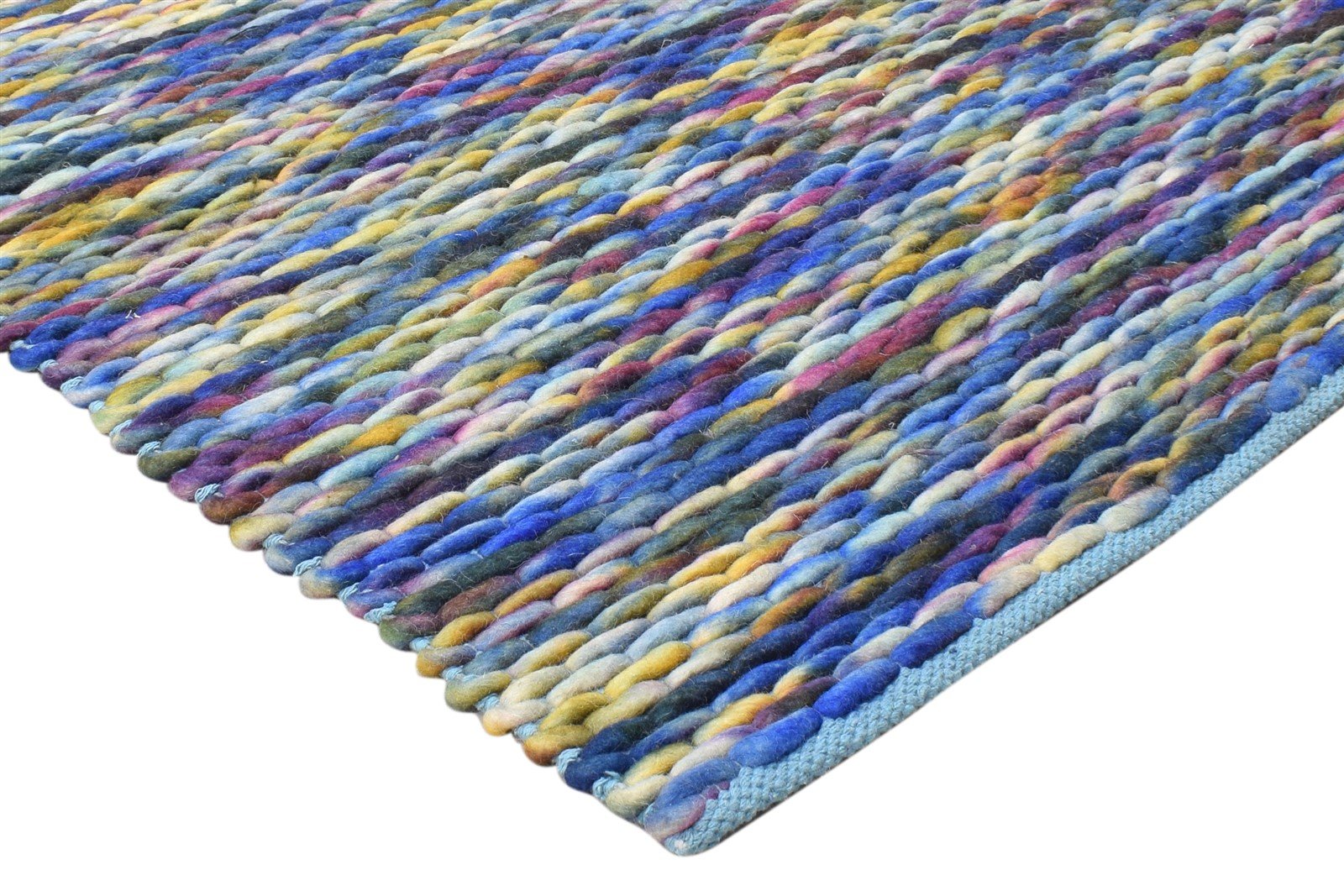 Wool Multi Color Rug 5' X 8' Modern Braided Bohemian Abstract Room Size Carpet 