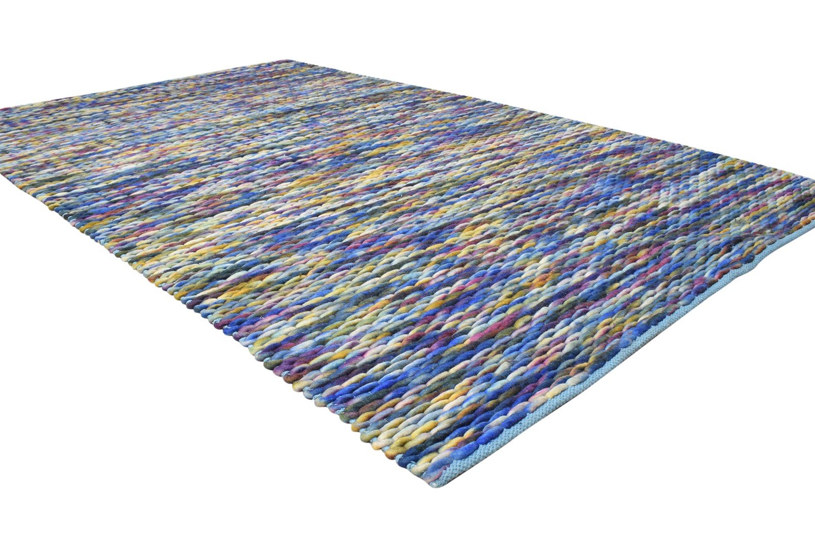 Wool Multi Color Rug 5' X 8' Modern Braided Bohemian Abstract Room Size Carpet 