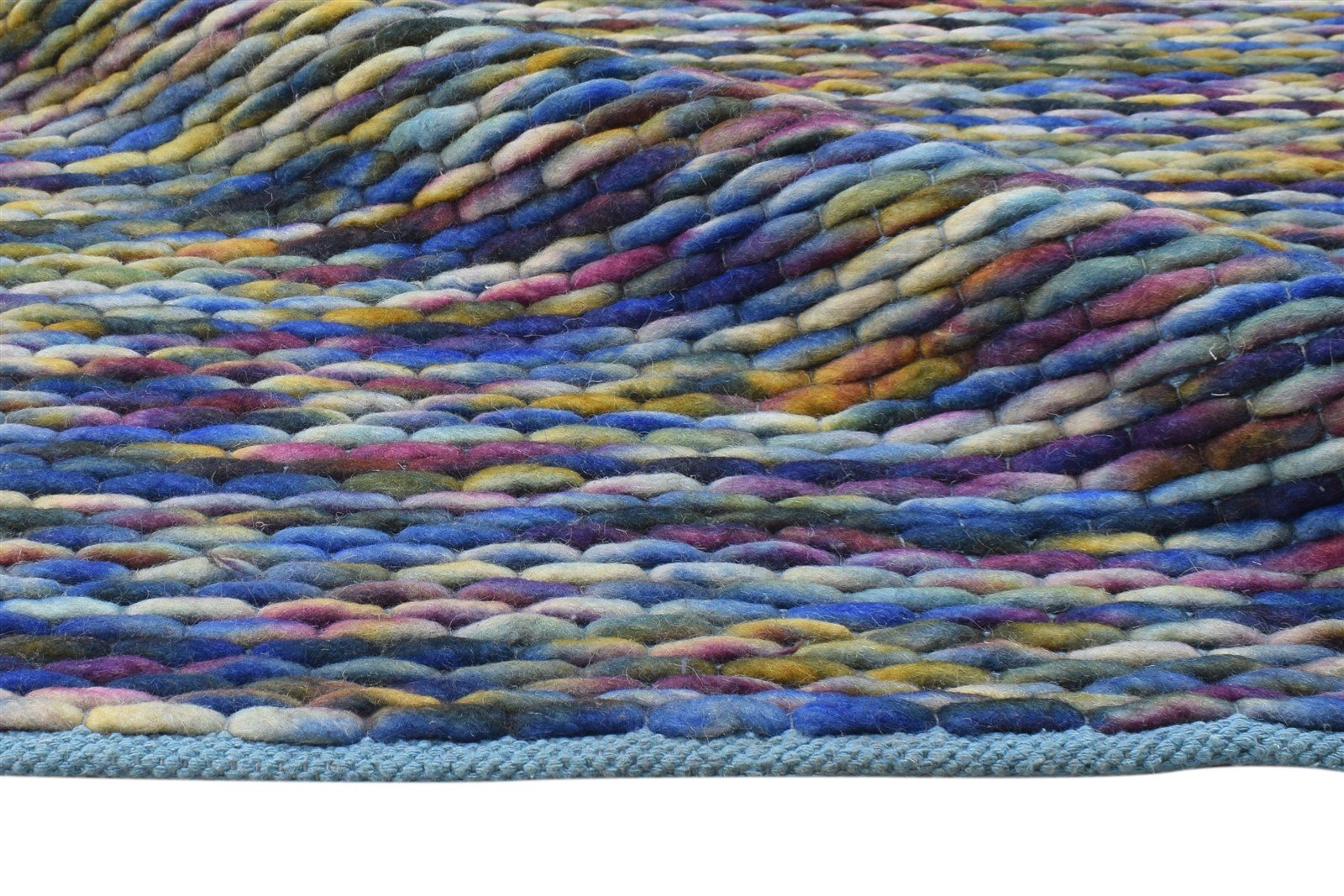 Wool Multi Color Rug 5' X 8' Modern Braided Bohemian Abstract Room Size Carpet 