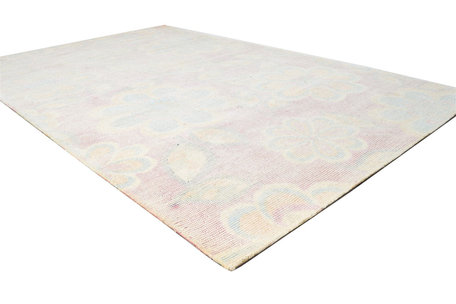 5' X 8' Rug Wool Pink Modern Hand Tufted French Floral Room Size Carpet 