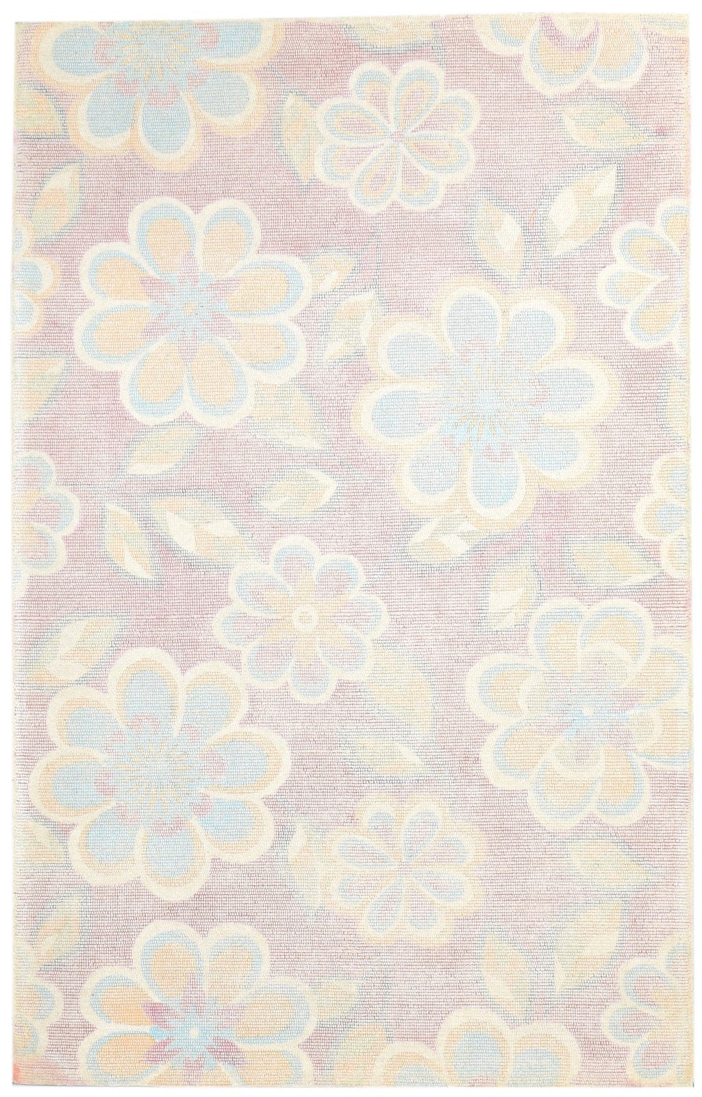 5' X 8' Rug Wool Pink Modern Hand Tufted French Floral Room Size Carpet 