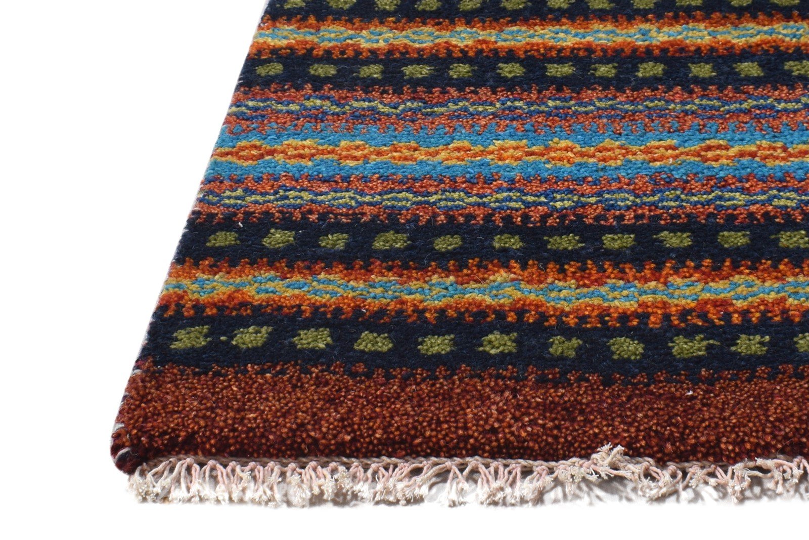 1X2 Rug Wool Multi Color Southwestern Hand Knotted American Tribal Small Carpet 