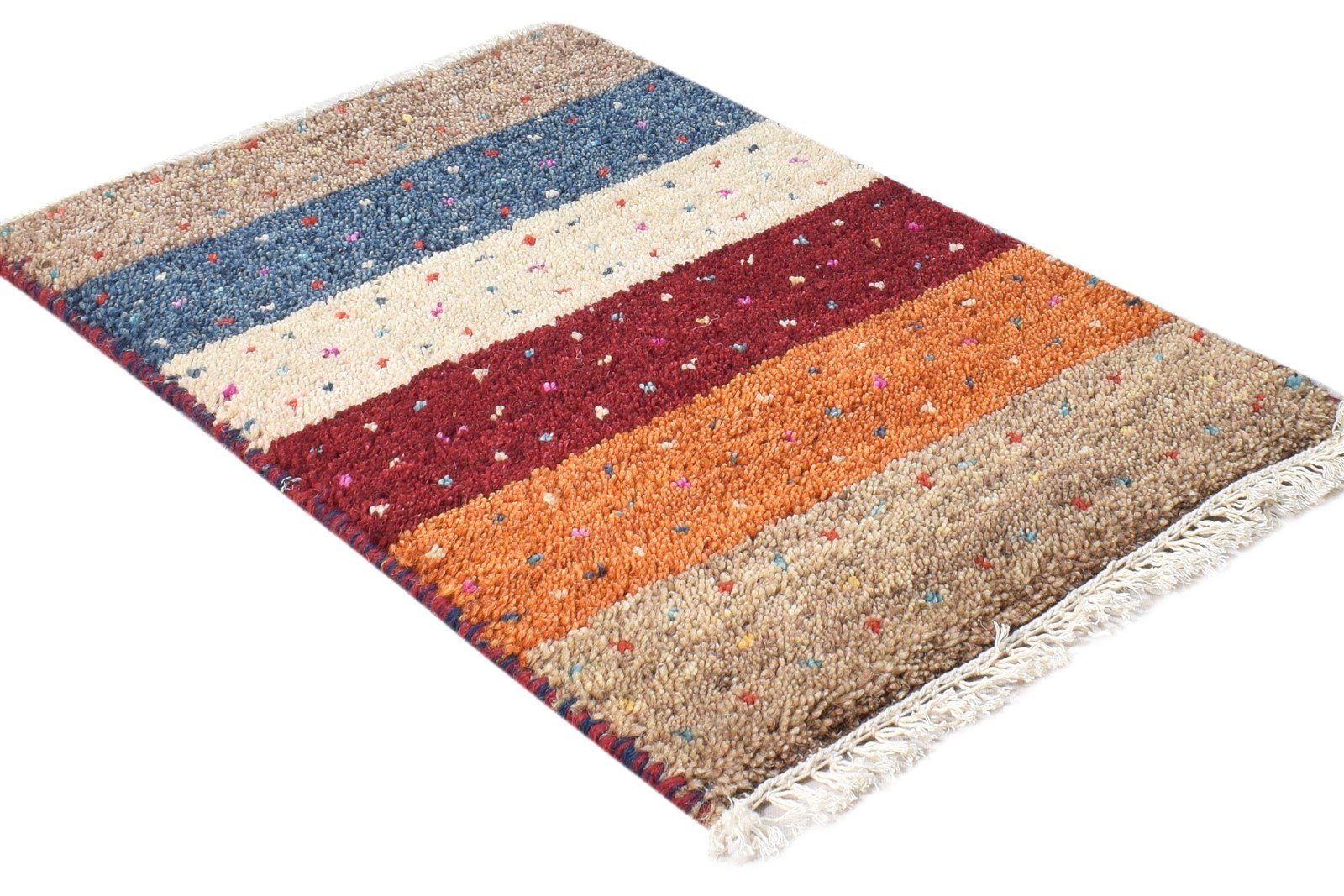 Multi Color Wool Rug 1X2 Southwestern Hand Knotted American Tribal Small Carpet 