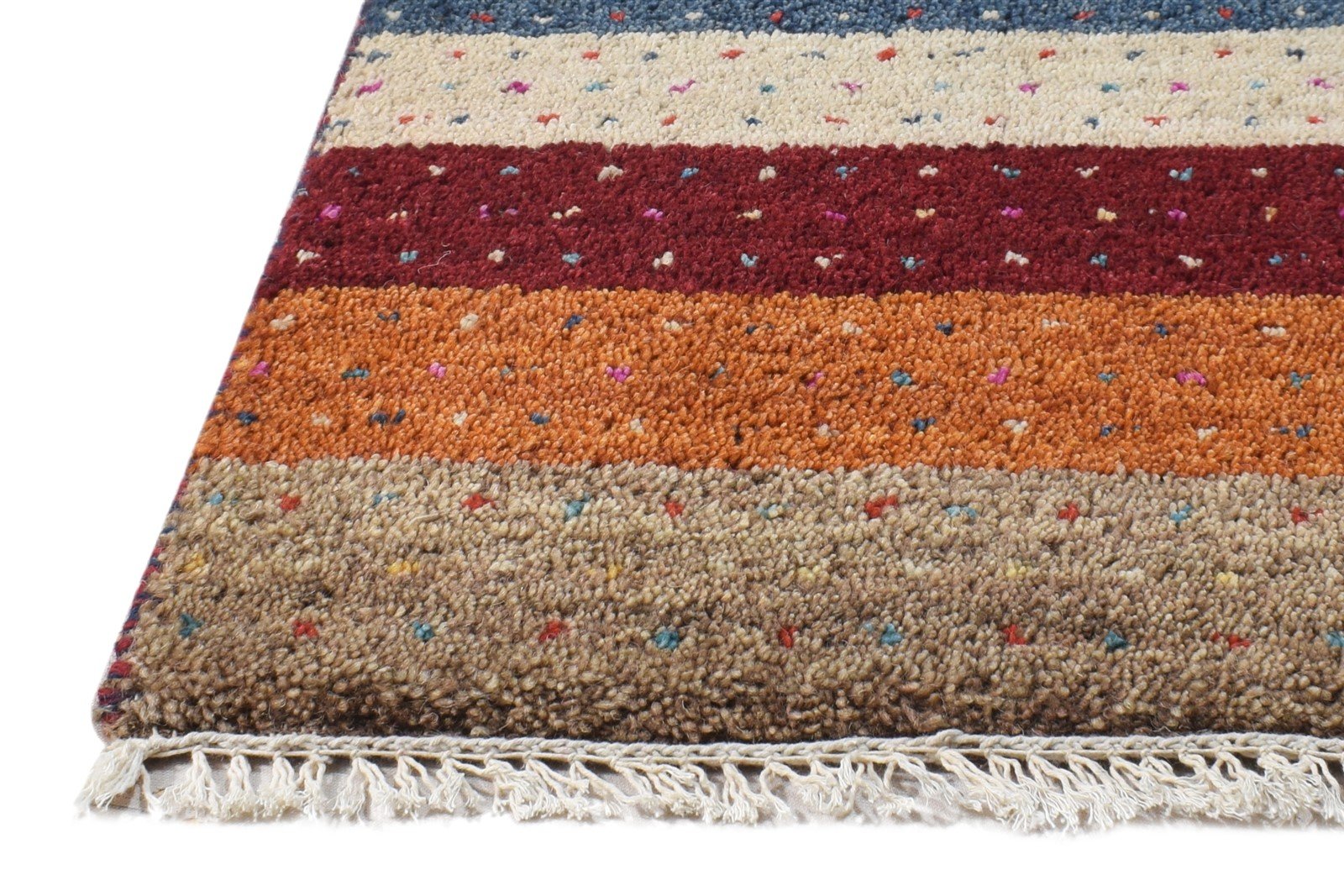 Multi Color Wool Rug 1X2 Southwestern Hand Knotted American Tribal Small Carpet 