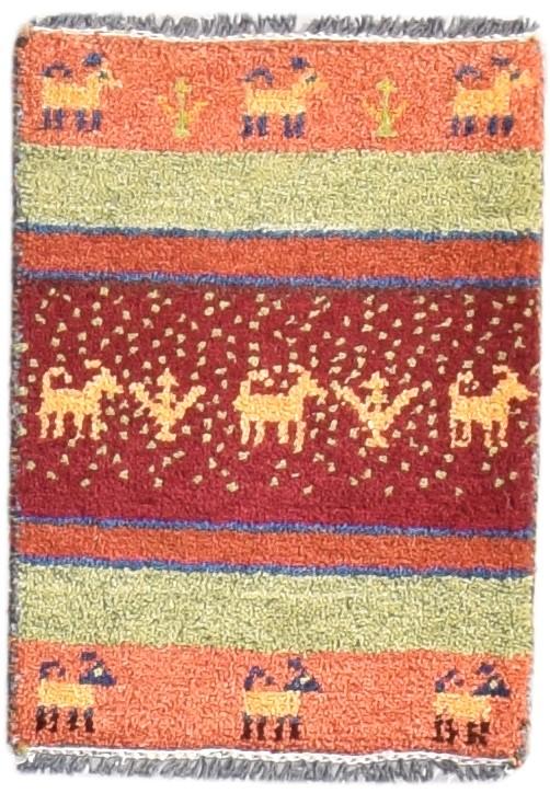 1' X 2' Rug Wool Rust Southwestern Hand Knotted American Tribal Small Carpet 