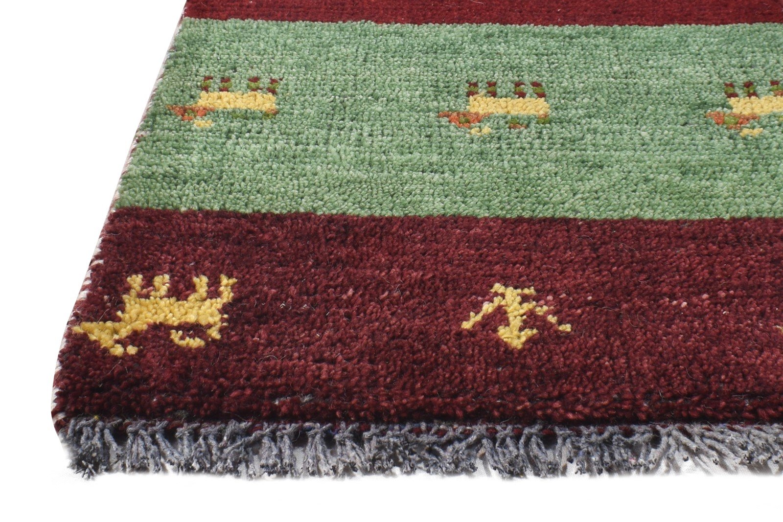 Wine Wool Rug 1' X 2' Southwestern Hand Knotted American Tribal Small Carpet 