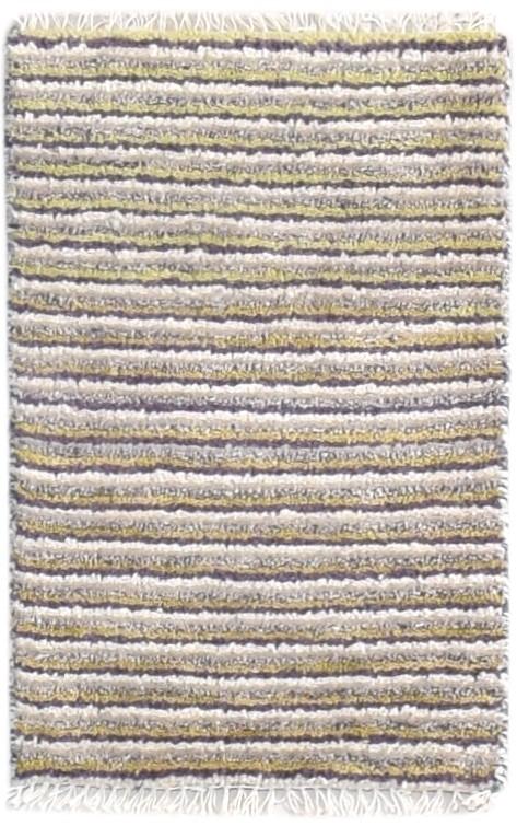 Wool Grey Rug 1' X 2' Southwestern Hand Knotted Gabbeh Striped Small Carpet 