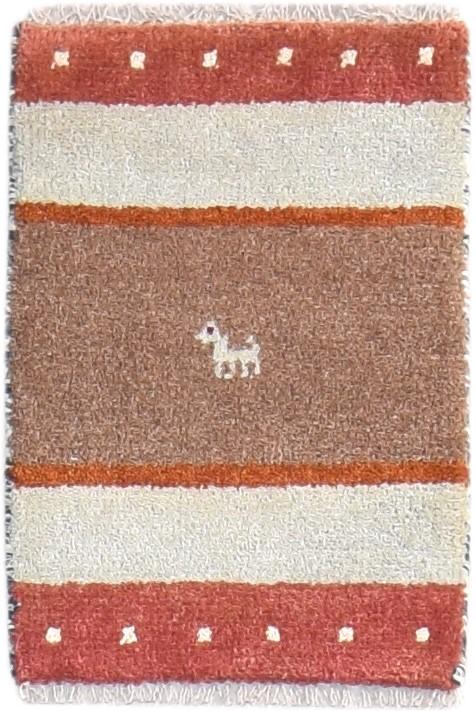 Taupe Wool Rug 1' X 2' Southwestern Hand Knotted American Tribal Small Carpet 