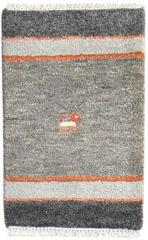 Grey Wool Rug 1' X 2' Southwestern Hand Knotted American Tribal Small Carpet 