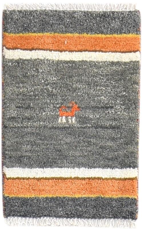 1X2 Rug Wool Dark Grey Southwestern Hand Knotted American Tribal Small Carpet 