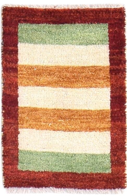 Multi Color Wool Rug 1X2 Southwestern Hand Knotted Gabbeh Striped Small Carpet 