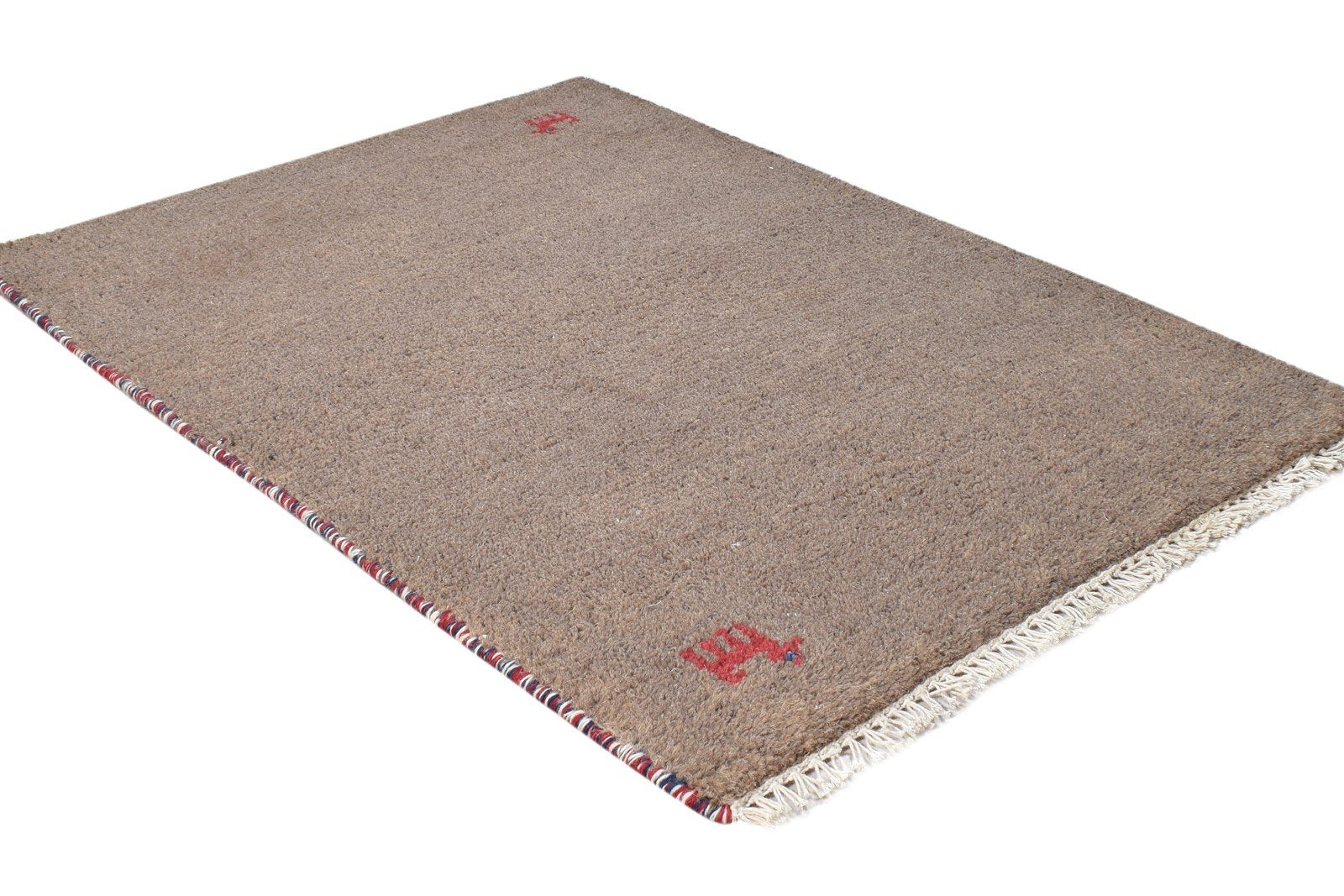 Taupe Wool Rug 2' X 3' Southwestern Hand Knotted American Tribal Small Carpet 