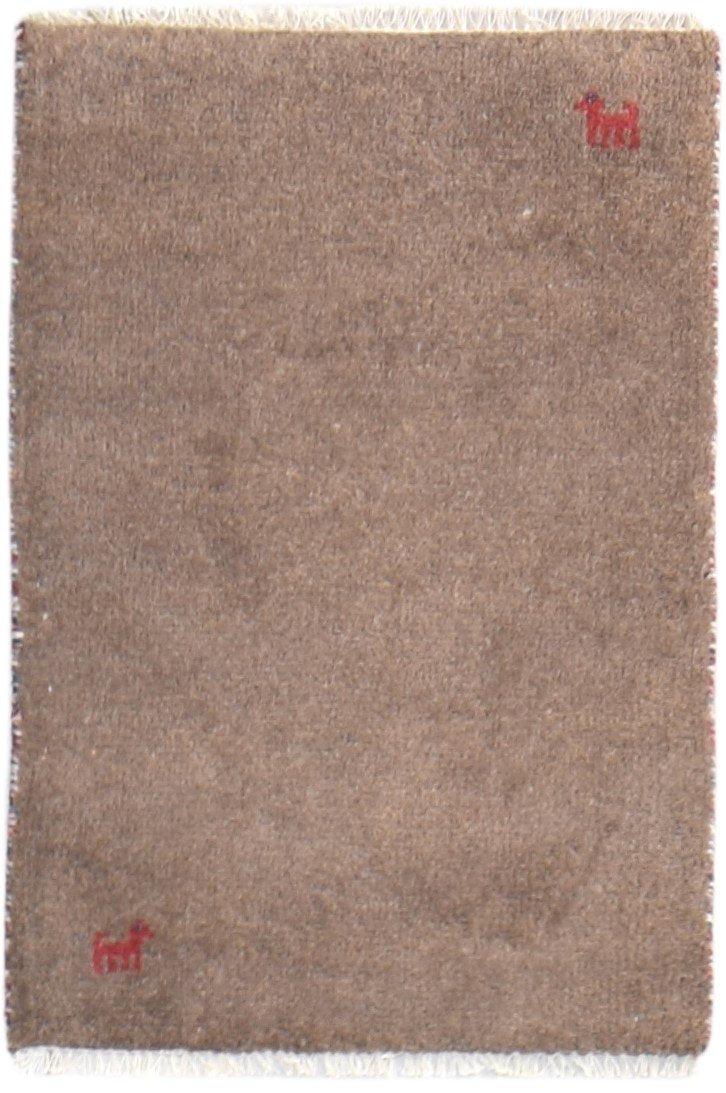 Taupe Wool Rug 2' X 3' Southwestern Hand Knotted American Tribal Small Carpet 