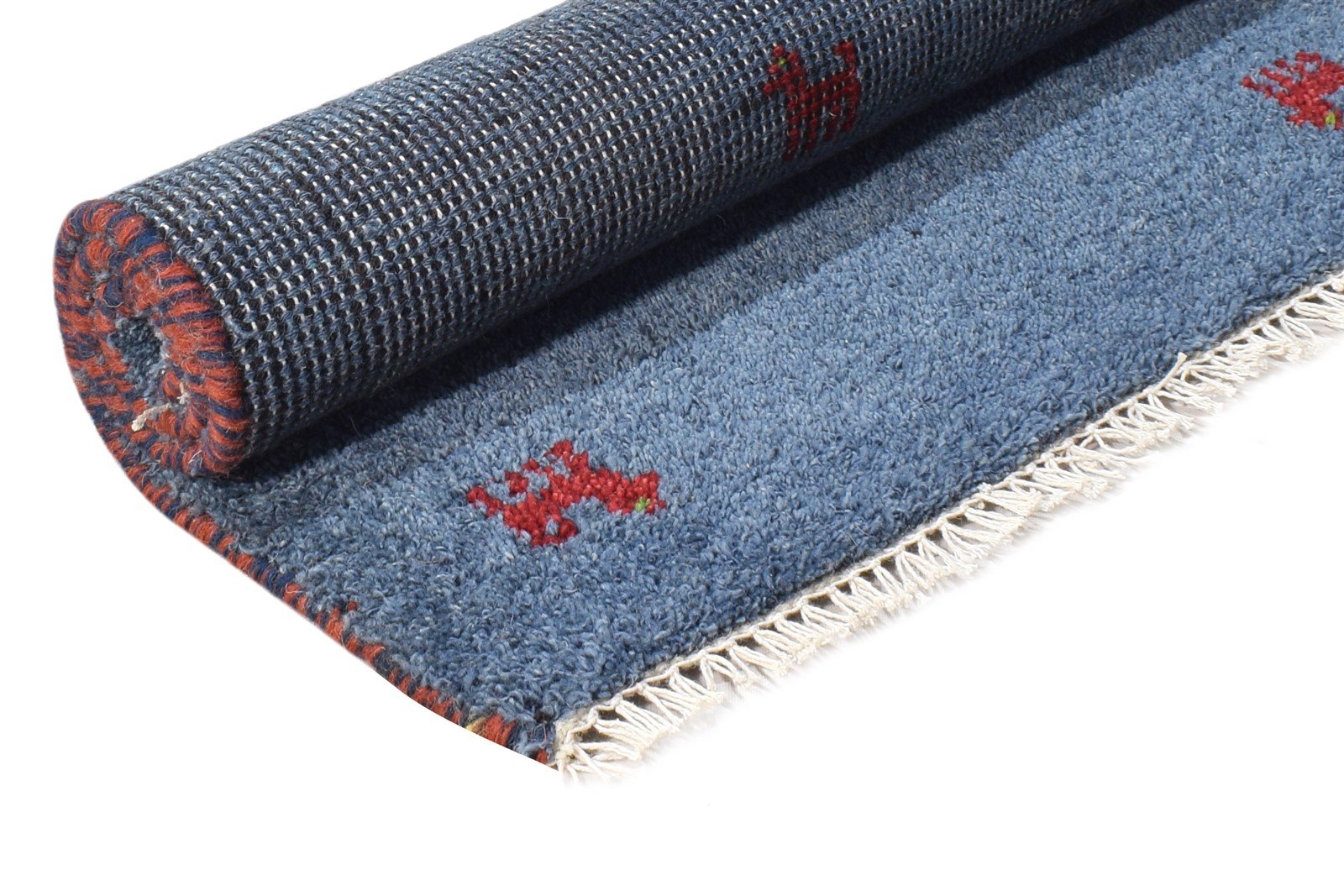 Wool Blue Rug 2' X 3' Southwestern Hand Knotted American Tribal Small Carpet  Area Rug 