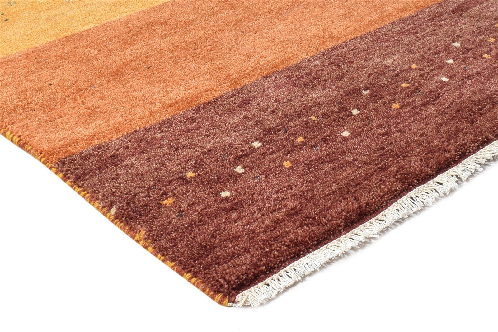 Rust Wool Rug 3' X 7' Southwestern Hand Knotted Gabbeh Striped Small Runner 