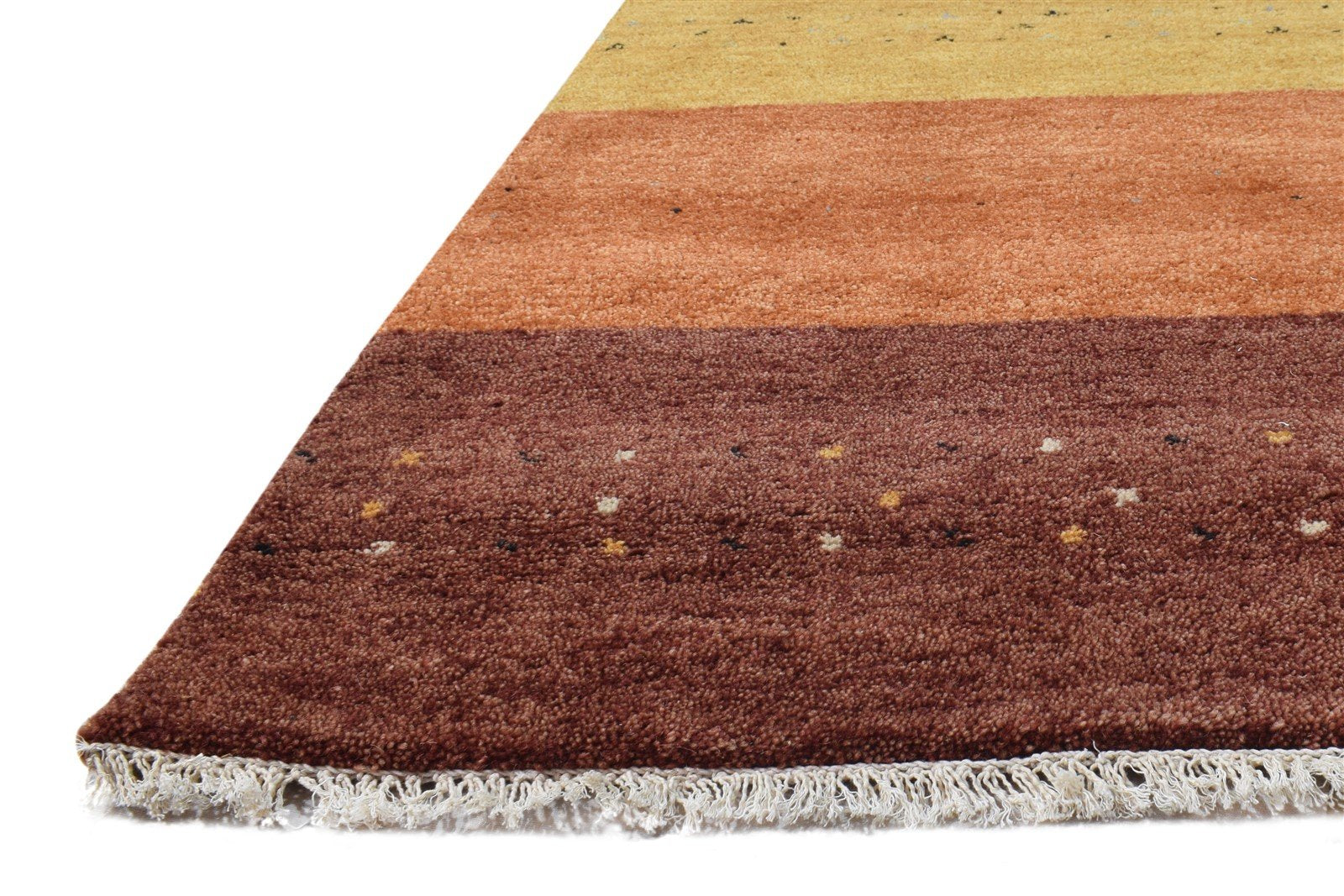 Rust Wool Rug 3' X 8' Southwestern Hand Knotted Gabbeh Striped Small Runner 