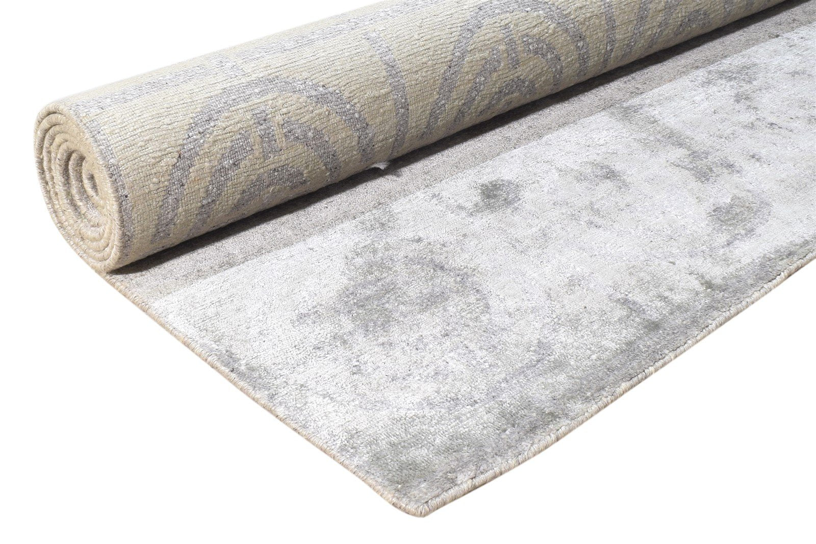 Silk Grey Rug 6' X 9' Modern Hand Knotted Scandinavian Nordic Room Size Carpet 