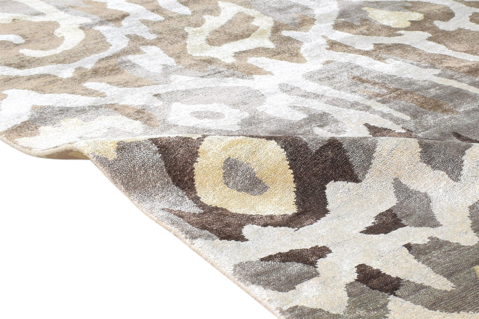 Silk Grey Rug 6X9 Modern Hand Knotted Scandinavian Abstract Room Size Carpet  Area Rug 