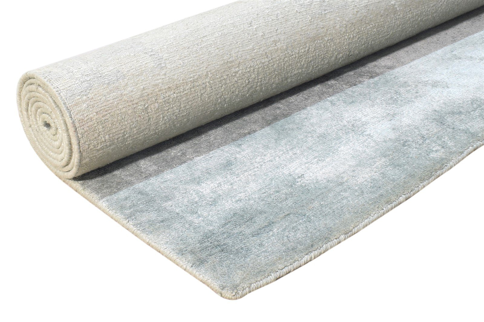Grey Silk Rug 6' X 9' Modern Hand Knotted American Abstract Room Size Carpet  Area Rug 