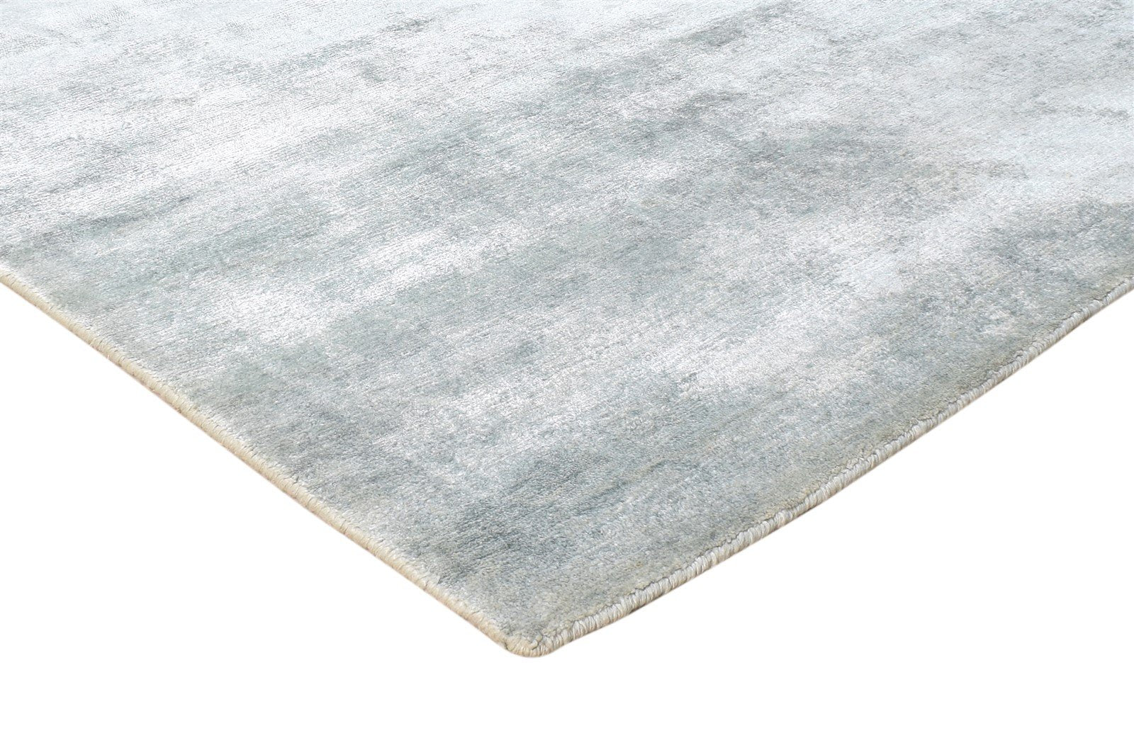 Grey Silk Rug 6' X 9' Modern Hand Knotted American Abstract Room Size Carpet 