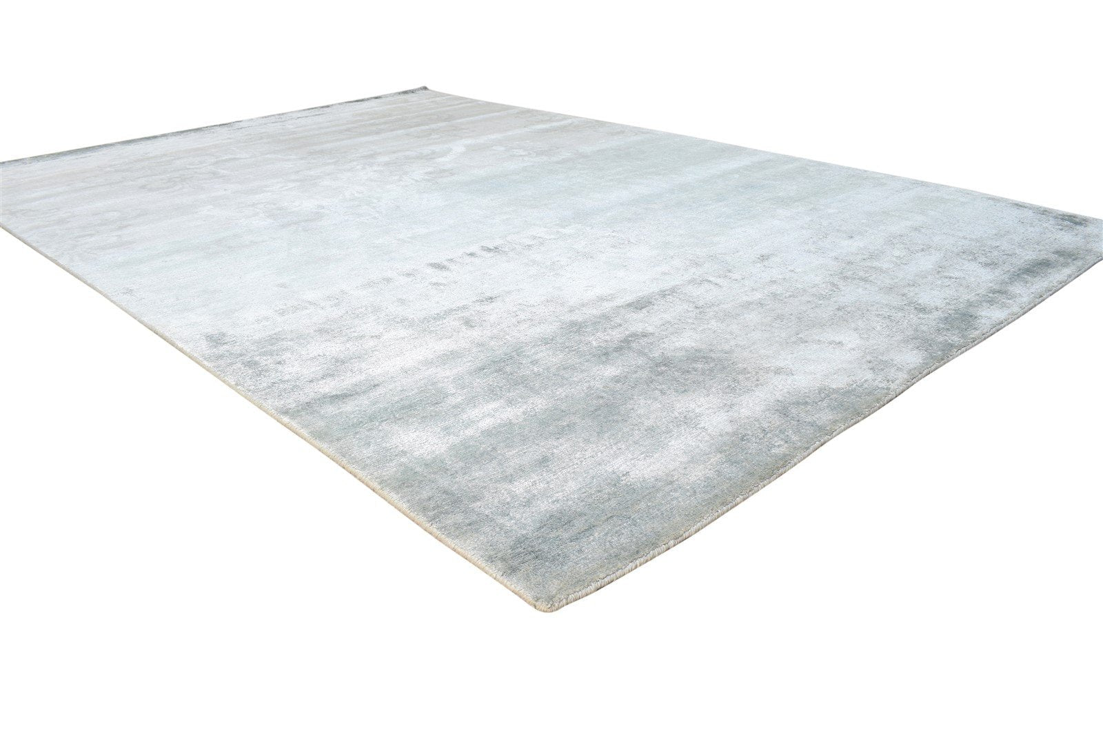 Grey Silk Rug 6' X 9' Modern Hand Knotted American Abstract Room Size Carpet 