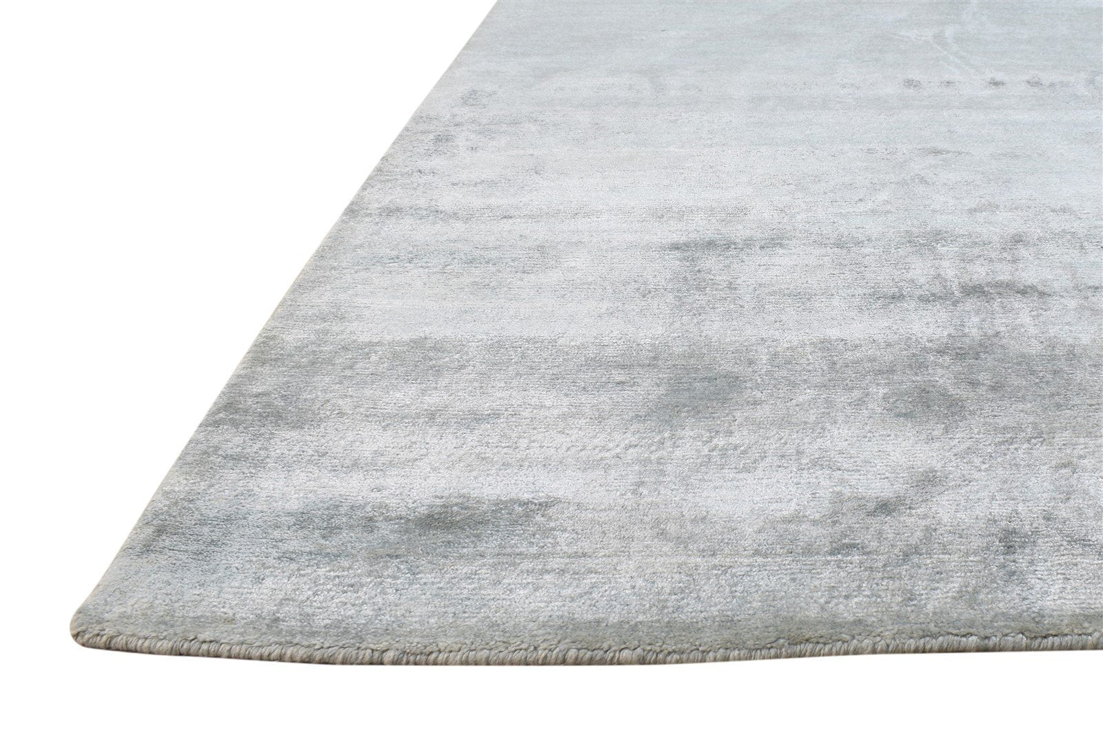 Grey Silk Rug 6' X 9' Modern Hand Knotted American Abstract Room Size Carpet 