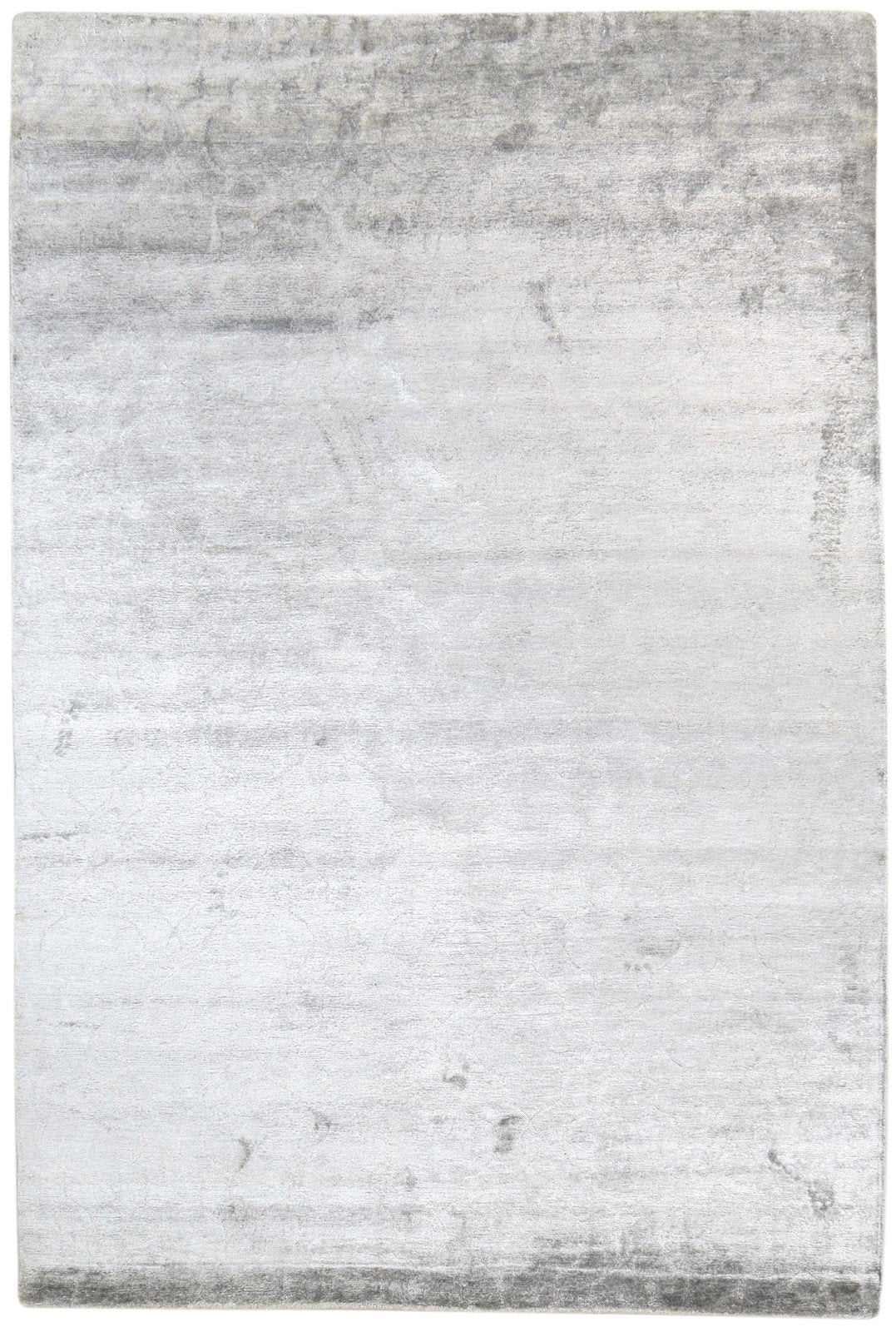 6' X 9' Rug Silk Grey Modern Hand Knotted American Abstract Room Size Carpet 