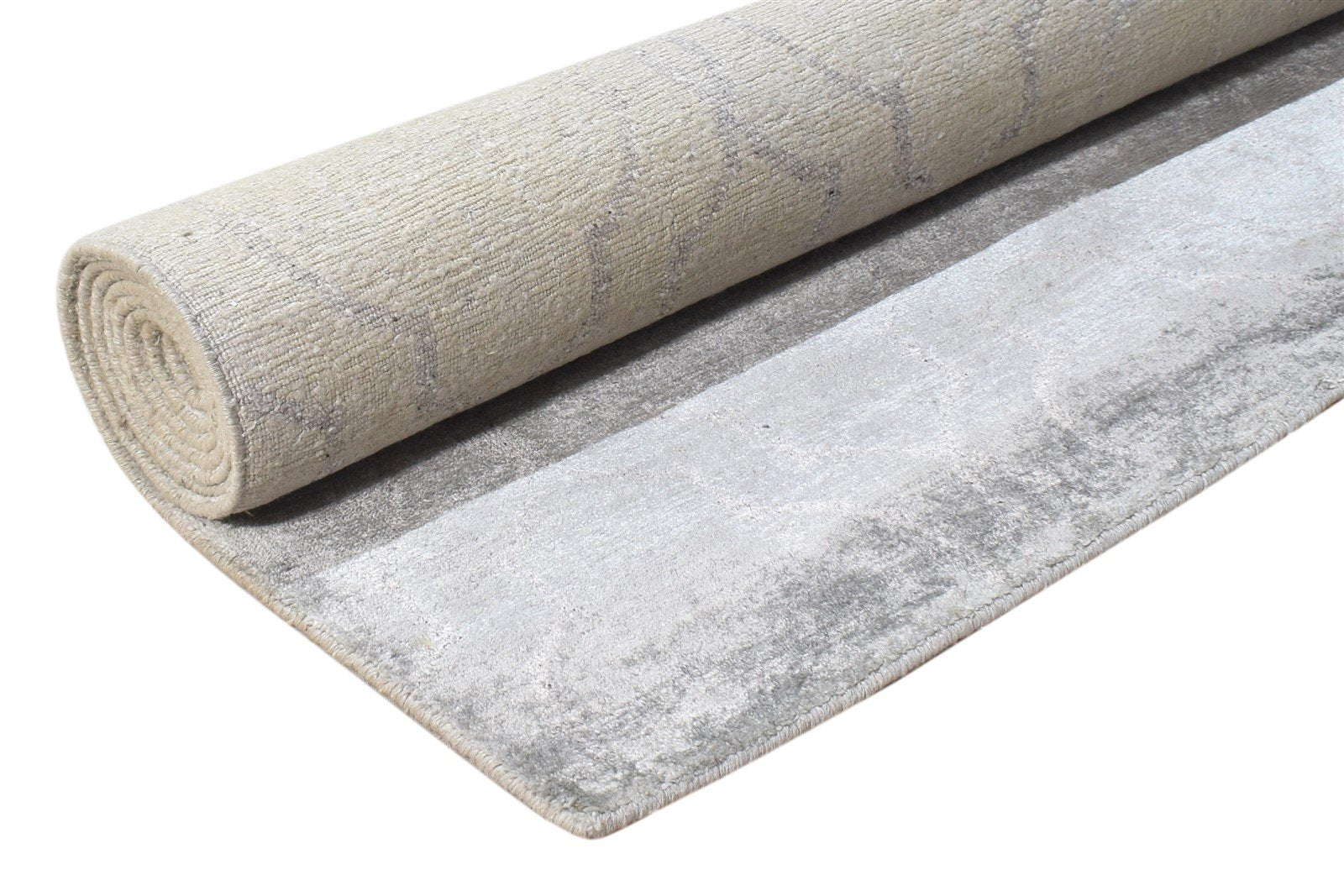 Silk Grey Rug 6' X 9' Modern Hand Knotted American Abstract Room Size Carpet 