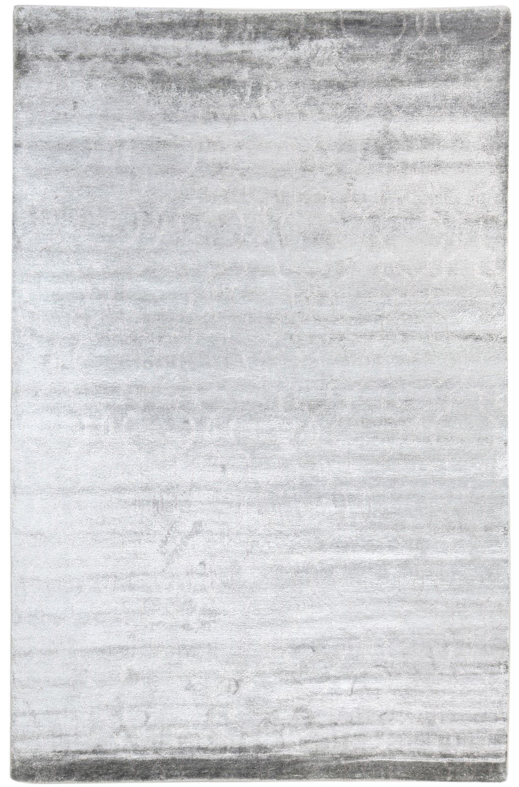 Silk Grey Rug 6' X 9' Modern Hand Knotted American Abstract Room Size Carpet 