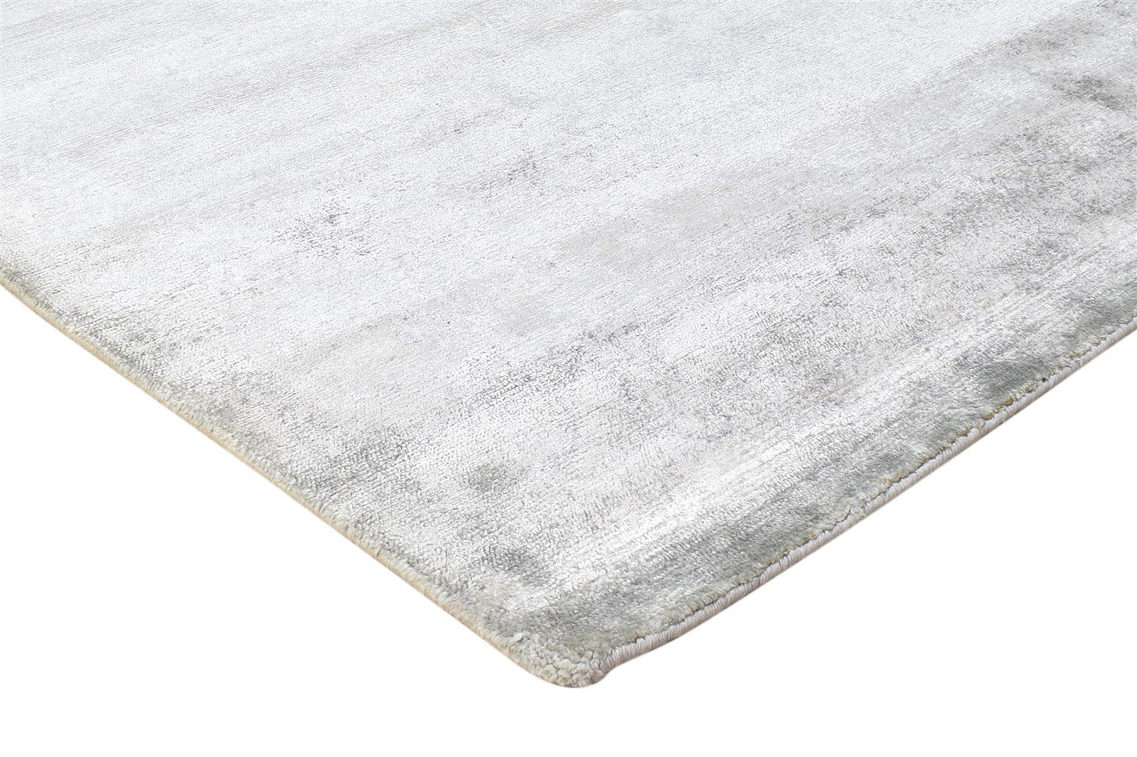 Hand Knotted Grey Silk Rug 6' X 9' Modern American Abstract Large Carpet 