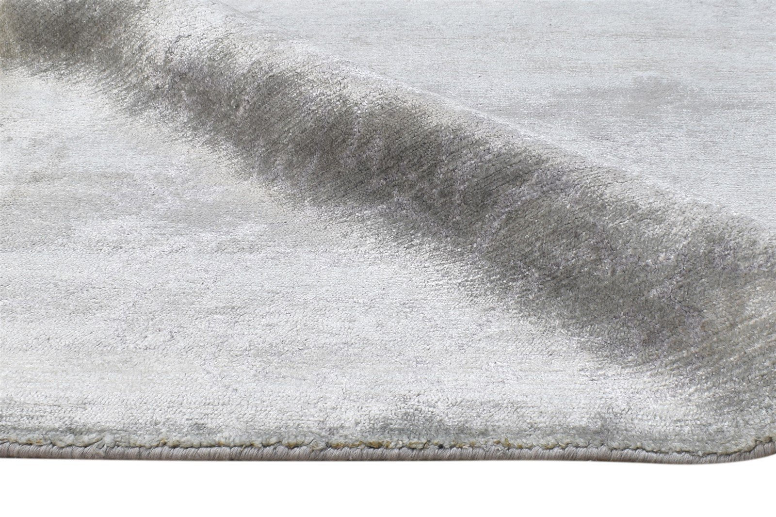 Hand Knotted Grey Silk Rug 6' X 9' Modern American Abstract Large Carpet 