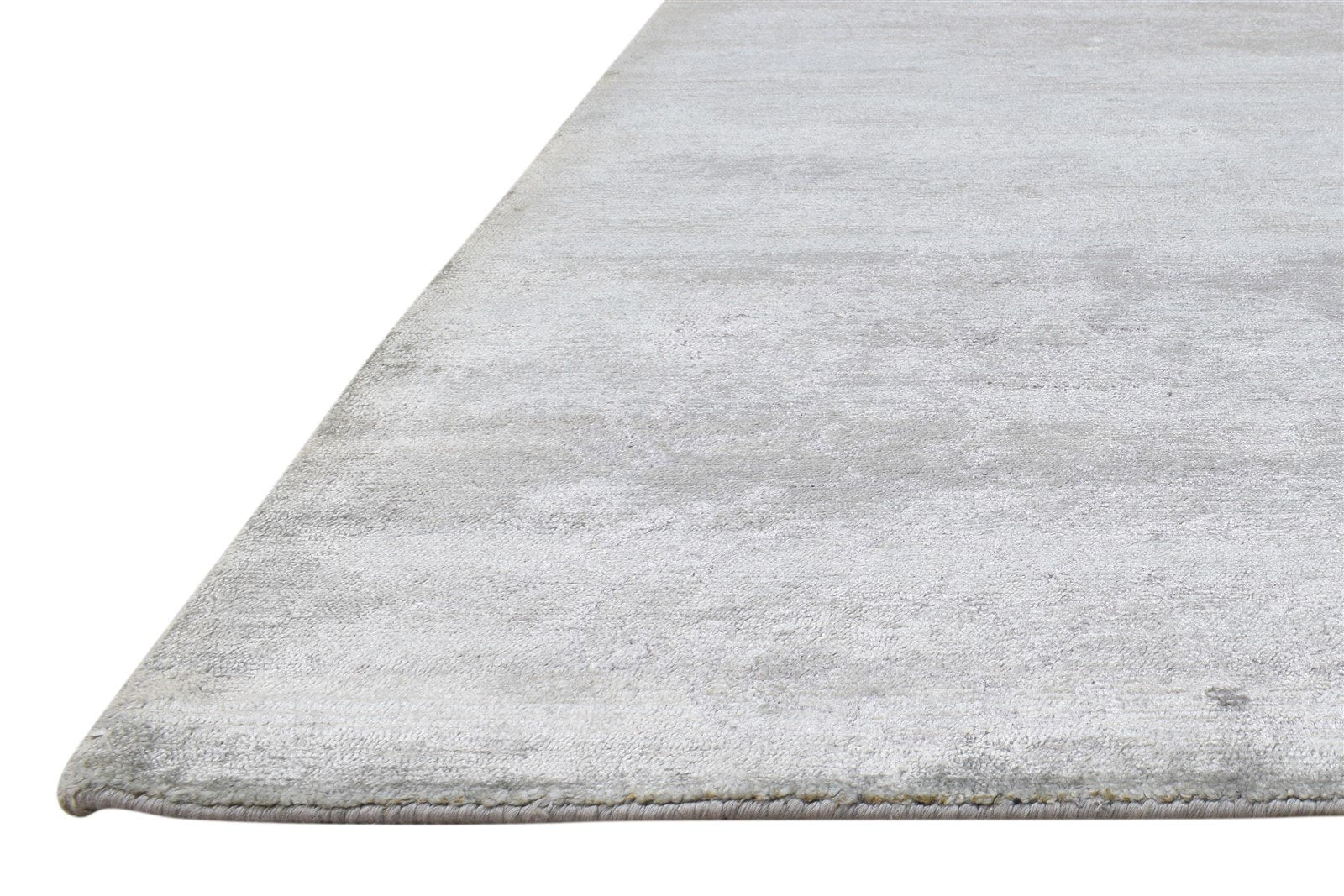 Hand Knotted Grey Silk Rug 6' X 9' Modern American Abstract Large Carpet 